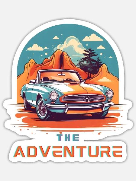 adventure car - Sticker - white matte
