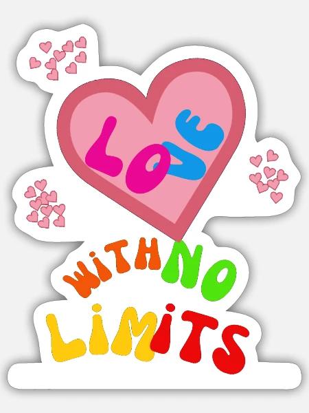 love with no limits - Sticker - white matte