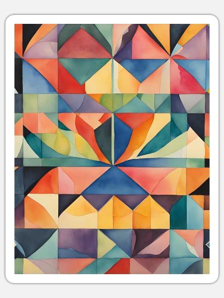 Watercolor Geometrica 2 - Sticker - white matte