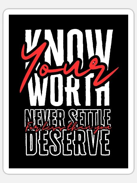 Know Your Worth - Sticker - white matte