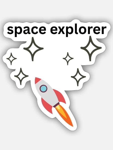 Space Explorer Rocket - Sticker - white matte