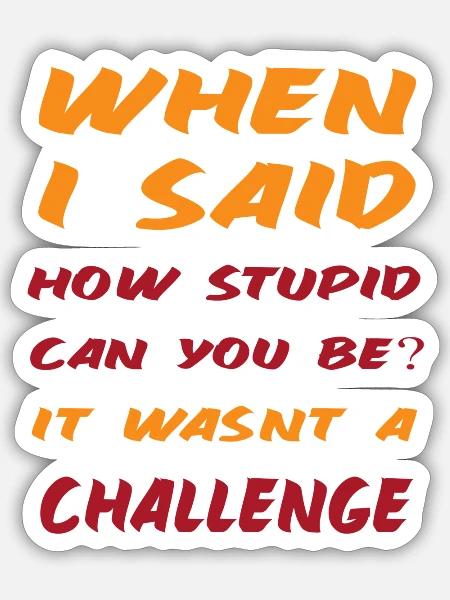 Sarcastic Quotes for Stupid People Funny - Sticker - white matte