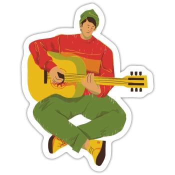 Music graphics tshirt - Sticker - white matte - Front