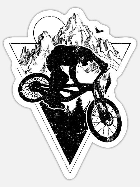 Mountain bike - Sticker - white matte