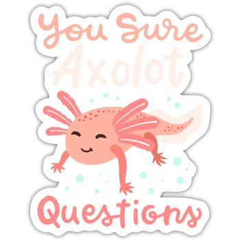 Axolotl Mexican Salamander Kawaii - Sticker - white matte - Front