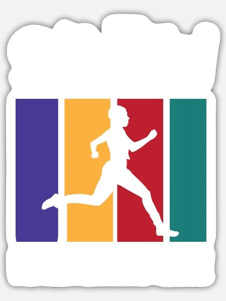 Funny Marathon Running And Cross Country Runner - Sticker - white matte