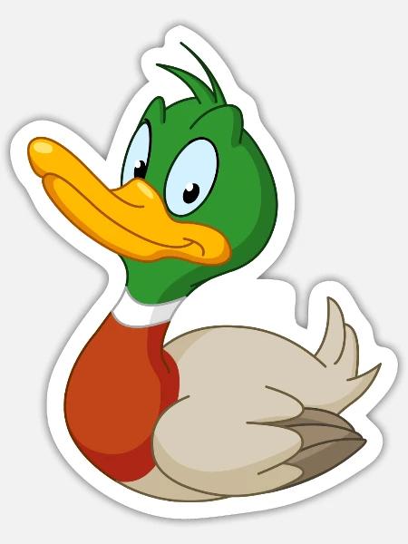 Smiling Duck - Sticker - white matte