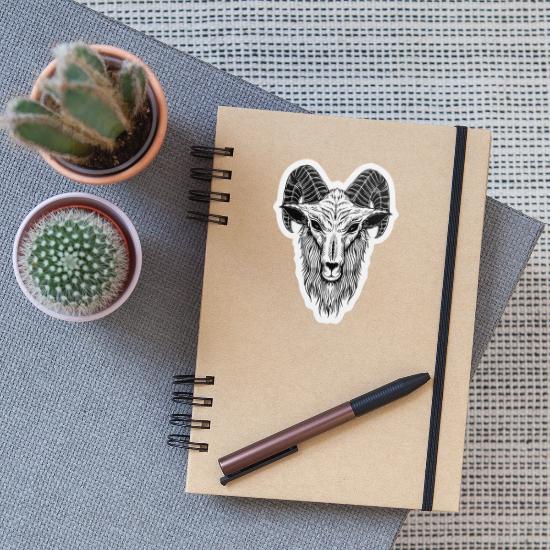 Baphomet Goat Devil Head' Sticker | Spreadshirt