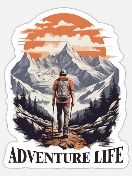 adventure life - Sticker - white matte
