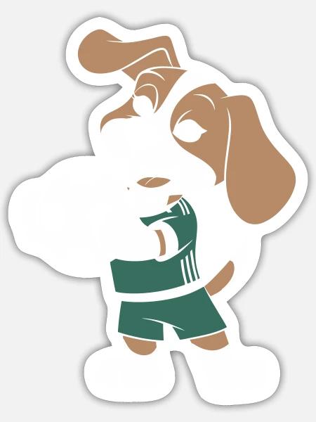 Playful Beagle Soccer - Sticker - white matte