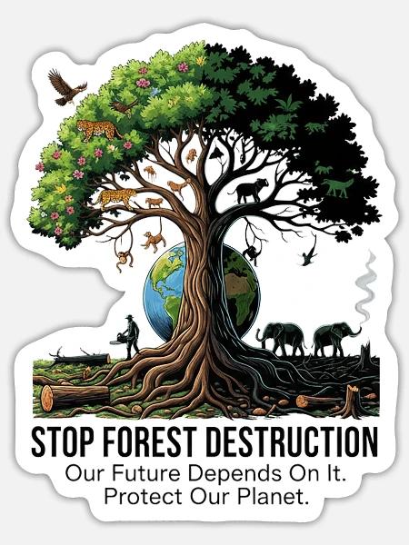 Planetary Tree Protector - Sticker - white matte
