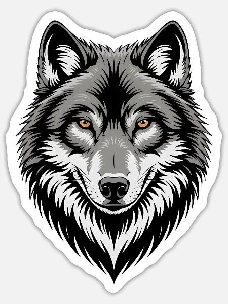 Arctic Shadow Wolf – Blue Eyes Edition - Sticker - white matte