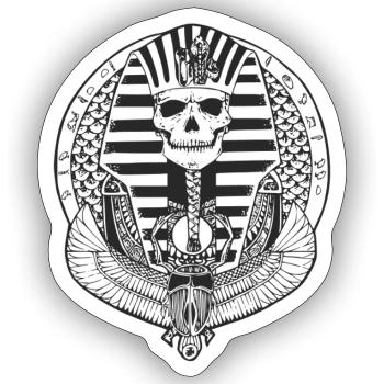 Skull Crest with Wings Emblem - Sticker - white matte - Front