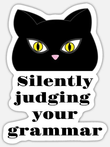 Grammar cat - Sticker - white matte