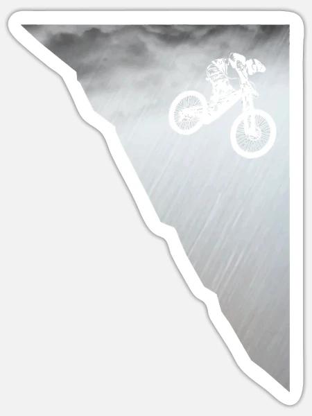 Mountain Bike Downhill MTB Biking Vintage Biker - Sticker - white matte