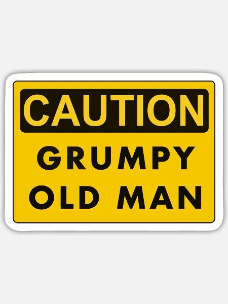 grumpy old man - Sticker - white matte