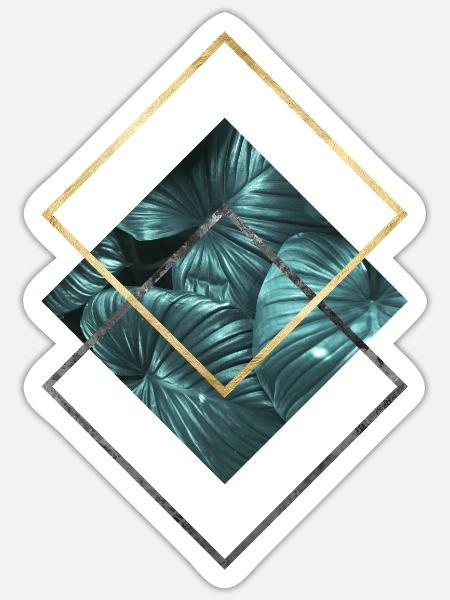 Botanical and geometric I - Sticker - white matte