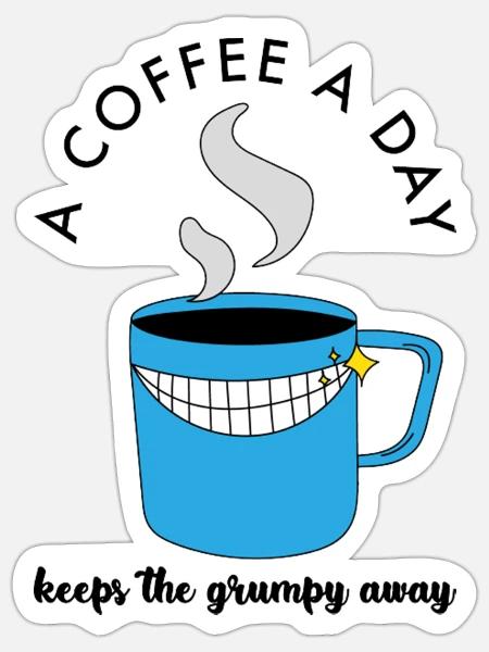 A Coffee A Day - Sticker - white matte