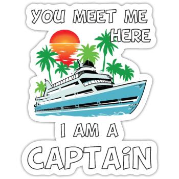 Captain Boat yacht - Sticker - white matte - Front