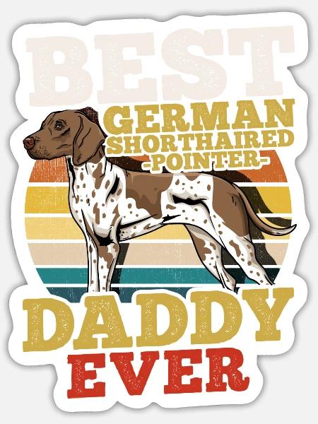 Pitbull Daddy Dog Dad Father s Day Retro - Sticker - white matte