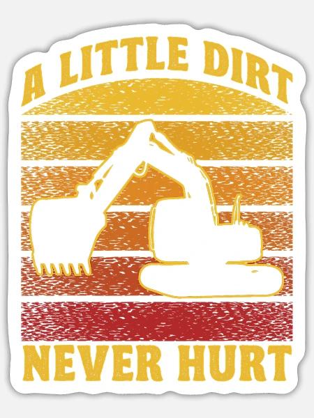 Excavator Construction Worker Operator Vintage - Sticker - white matte