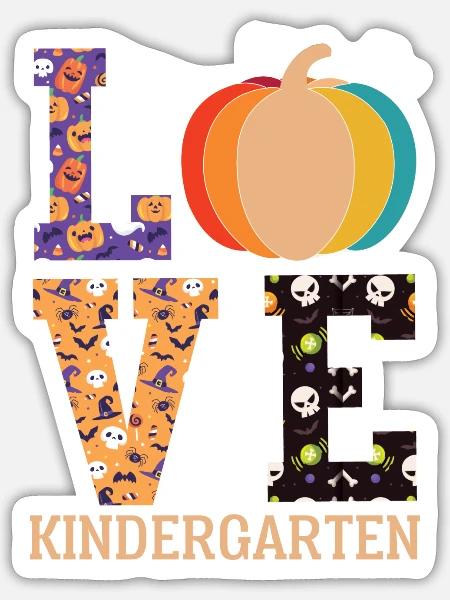 Love Pumpkin Candy Corn Halloween Love Costume Men - Sticker - white matte