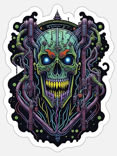 cyborg 11 - Sticker - white matte