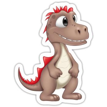 Playful Prehistoric Buddy - Sticker - white matte - Front