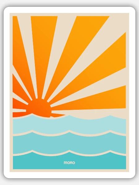 Mono Beach Club - Sunset & Ocean - Sticker - white matte