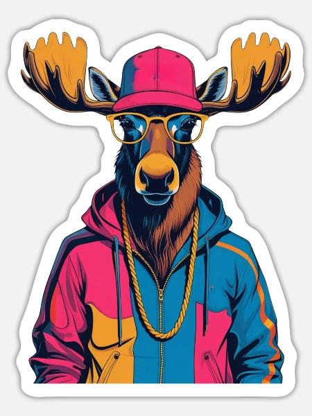Moose Tha Majestic - Sticker - white matte