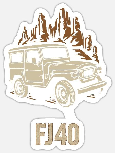 TOYOTA CRUISER FJ 40 - Sticker - white matte