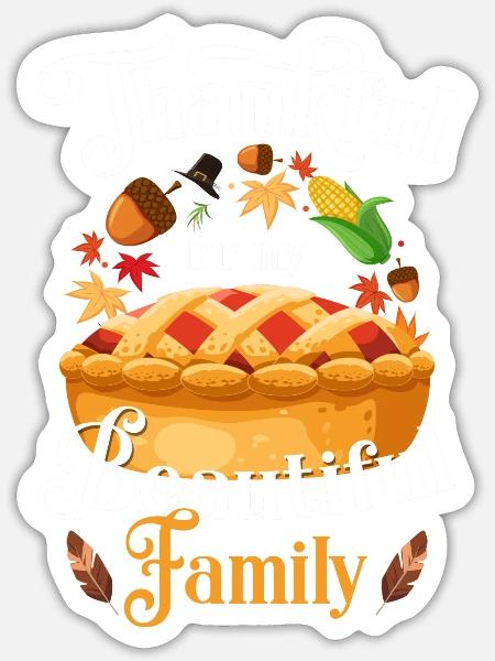 Turkey Food Thanksgiving Thanksgiving - Sticker - white matte