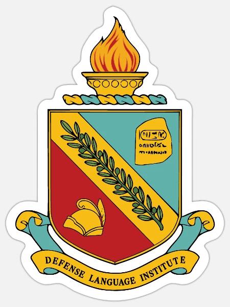 DLIFLC Defense Language Institute Full Color Crest - Sticker - white matte
