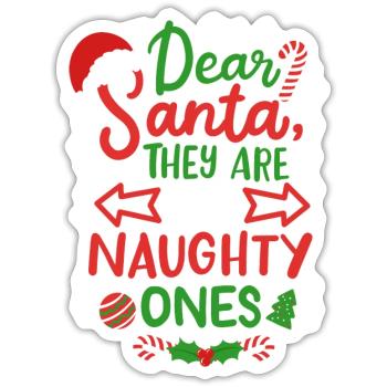 Santa Christmas Naughty Ones - Sticker - white matte - Front