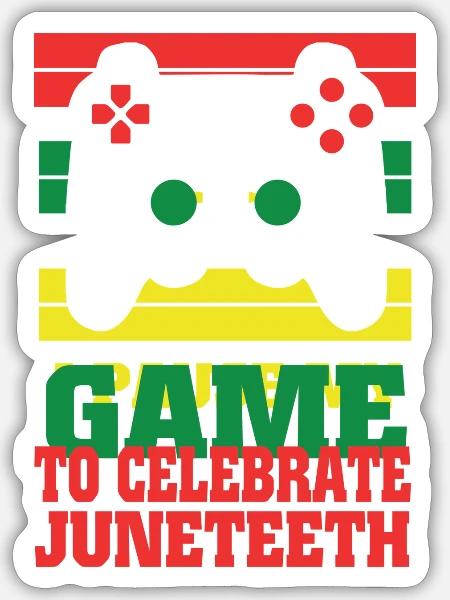 juneteenth game hipster - Sticker - white matte