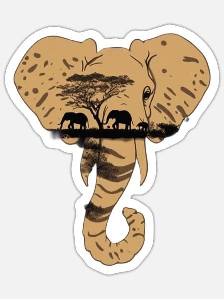 Elephant elephant head elephants - Sticker - white matte