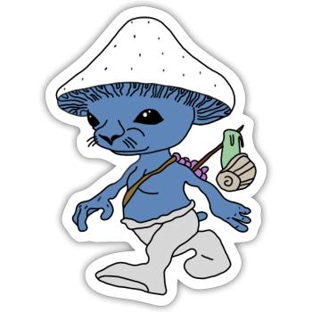 Blue Cat - Sticker - white matte - Front