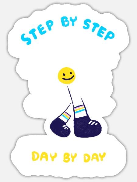 Step by Step - Sticker - white matte