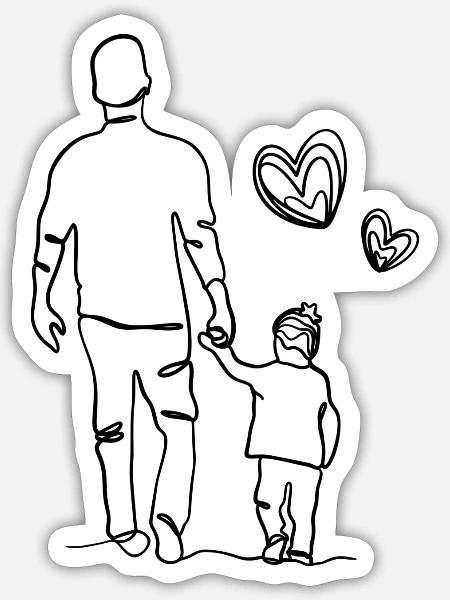 Custom Photo Shirt For Dad,Gift for dadFathers Dad - Sticker - white matte