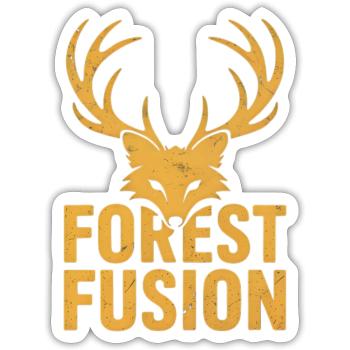 Forest Fusion Deer Embroidery Design - Sticker - white matte - Front