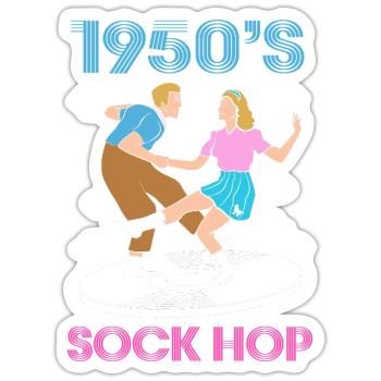 Sock Hop 1950s Dance Party - Sticker - white matte - Front
