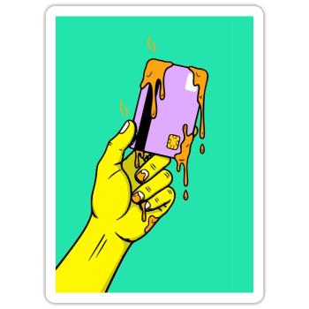 Melting Tech Pop Art Hand - Sticker - white matte - Front