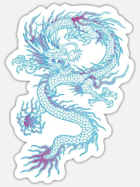chinese dragon - Sticker - white matte