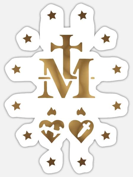 Médaille miraculeuse - Sticker - blanc mat