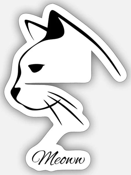 black cat - Sticker - white matte