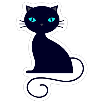 Funny Blue Cat - Sticker - white matte - Front
