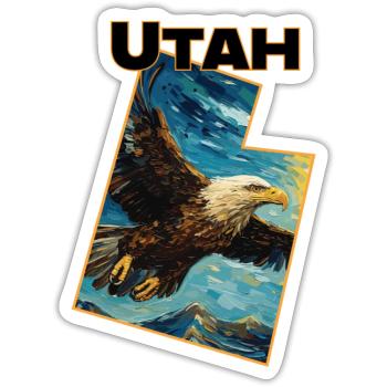 Utah Wildlife - eagle - Sticker - white matte - Front