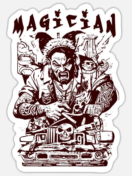 magician - Sticker - white matte