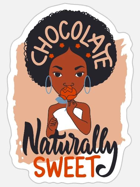 Chocolate naturally sweet - Sticker - white matte