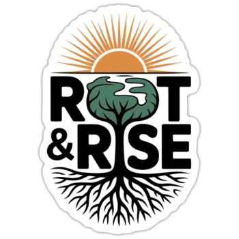 Root & Rise: Sunburst Tree - Sticker - white matte - Front